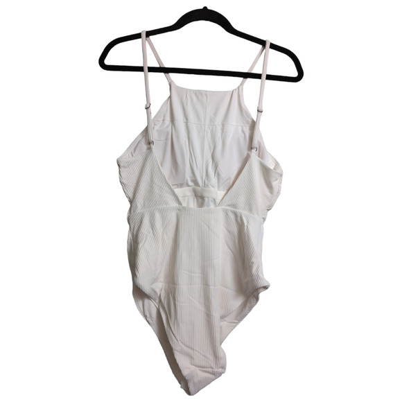 Andie Asbury Ribbed One Piece Coco High Neck Low Back Adjustable L New - Picture 4 of 10